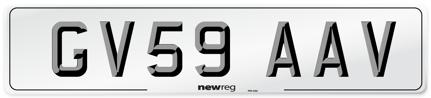 GV59 AAV Number Plate from New Reg